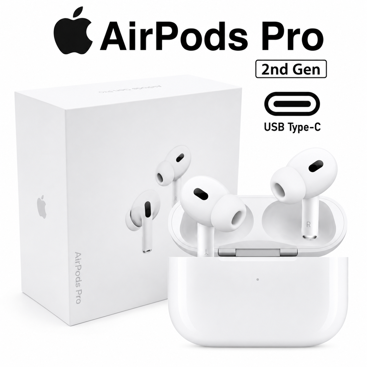 Apple AirPods Pro (2nd Generation) with USB-C Charging Case | Active Noise Cancellation | Premium Wireless Earbuds